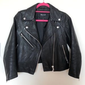 Madewell cropped 100% genuin leather jacket size S